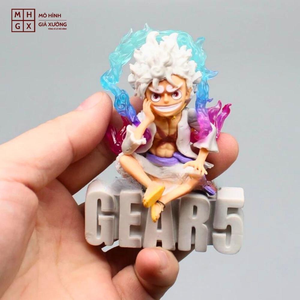 Mô Hình OnePiece Luffy Gear 5 ngồi cười siêu chất - Cao 8cm - rộng 6cm - nặng 100Gram - Figure OnePiece - no box