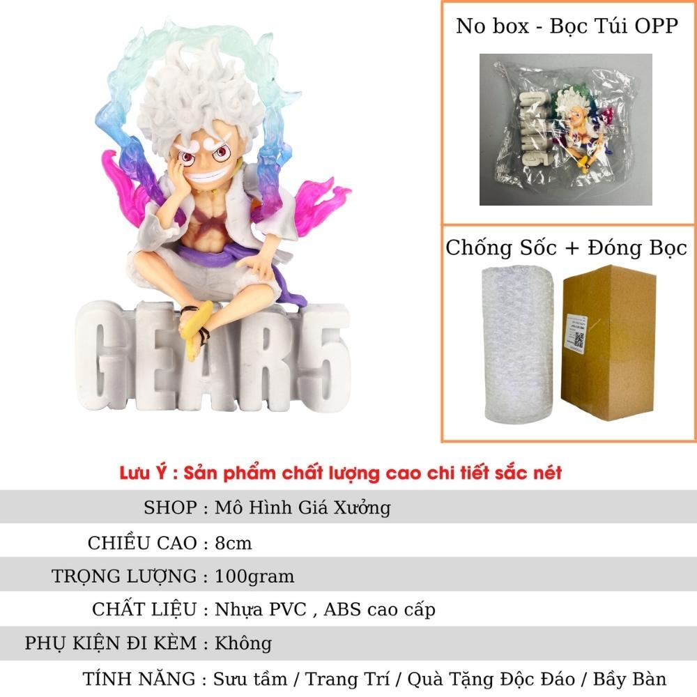 Mô Hình OnePiece Luffy Gear 5 ngồi cười siêu chất - Cao 8cm - rộng 6cm - nặng 100Gram - Figure OnePiece - no box