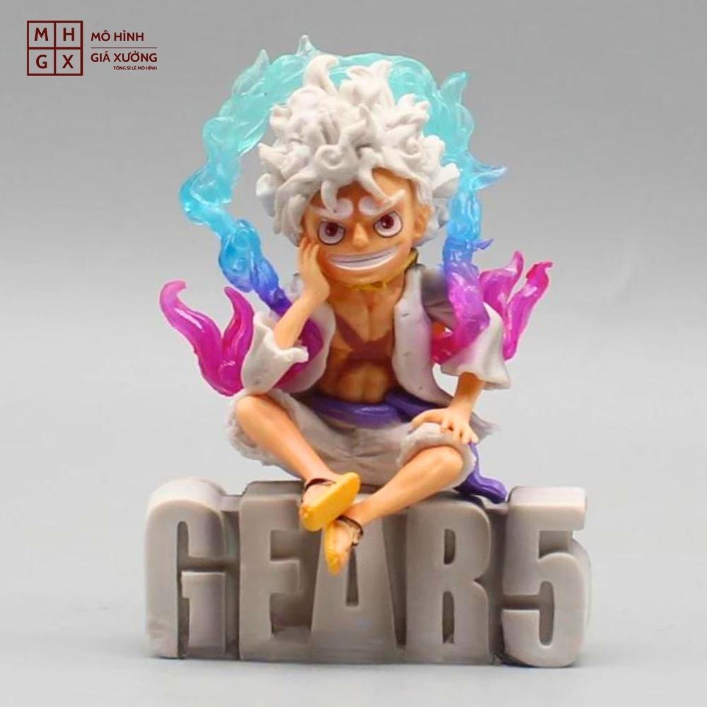 Mô Hình OnePiece Luffy Gear 5 ngồi cười siêu chất - Cao 8cm - rộng 6cm - nặng 100Gram - Figure OnePiece - no box