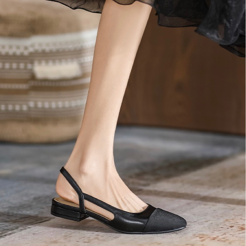 Dép sandal nữ bít mũi đế bệt quai cài hàng cao cấp phong cách tiểu thư nhẹ nhàng