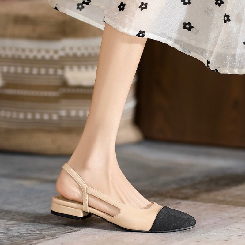 Dép sandal nữ bít mũi đế bệt quai cài hàng cao cấp phong cách tiểu thư nhẹ nhàng