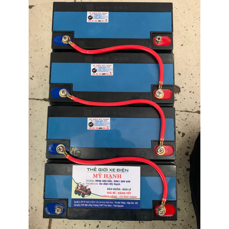 Bộ 4 Ắc Quy Xe điện 12V-30AH. Chính Hãng