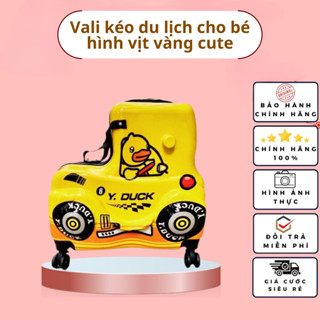 Vali kéo du lịch trẻ em ngồi được Yellow Buck ,size 20 inch hình xe vịt vàng cho bé - Vali kéo cho bé ngồi vịt vàng cute