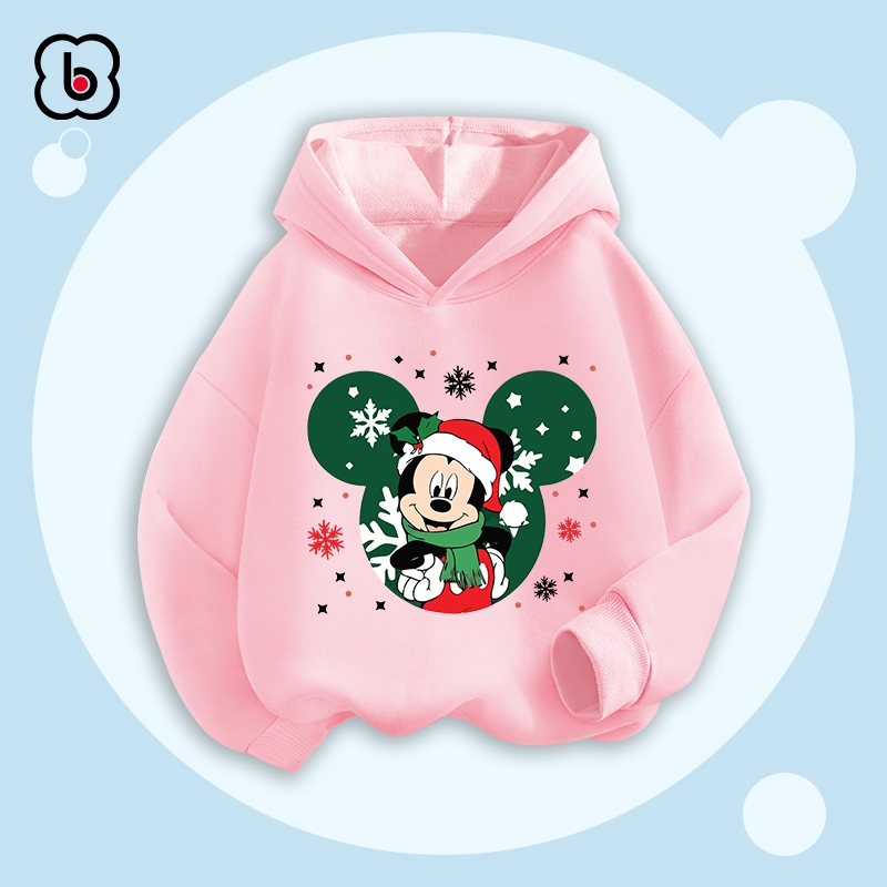 Áo hoodie bé trai bé gái Noel 2024 áo nỉ cho bé có mũ size 10kg đến 35kg in hình độc đáo