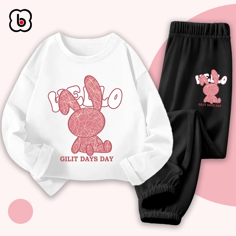 Bộ thu đông dài tay cho bé gái BabyloveGO 2024 đồ bộ cho bé chất thun cotton mềm mịn thoáng mát BDRB62