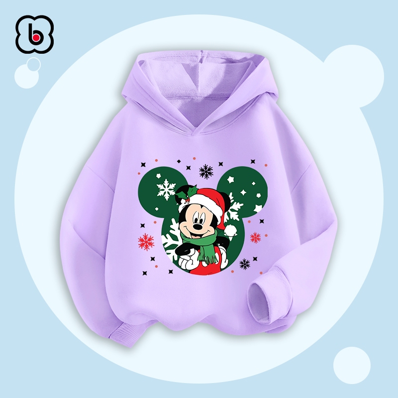 Áo hoodie bé trai bé gái Noel 2024 áo nỉ cho bé có mũ size 10kg đến 35kg in hình độc đáo