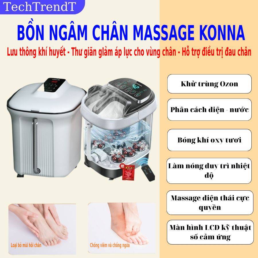 Bồn ngâm chân massage KONKA cao cấp con lăn tự động