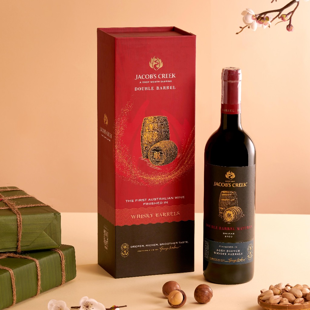 Hộp Quà Tết - Rượu vang Jacob's Creek Double Barrel Cabernet Sauvignon Nồng Độ Alc 14.0% 750ml [Vang Đỏ] Kèm Hộp