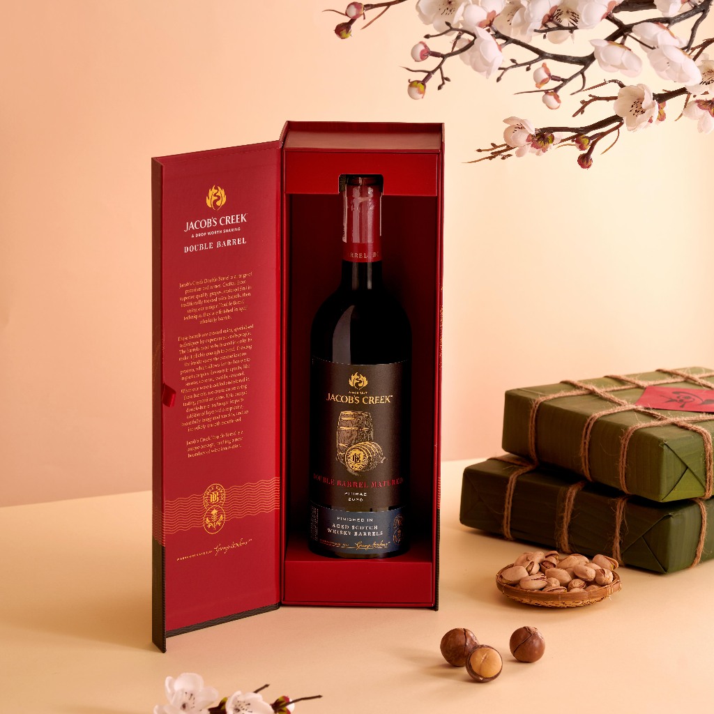 Hộp Quà Tết - Rượu vang Jacob's Creek Double Barrel Cabernet Sauvignon Nồng Độ Alc 14.0% 750ml [Vang Đỏ] Kèm Hộp