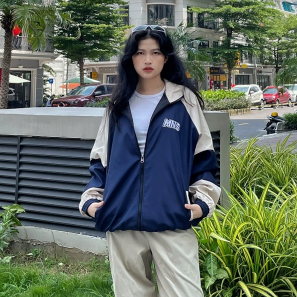 Áo Khoác Gió MNS Jacket, Áo Khoác Dù Nam Nữ 2 Lớp Hình Thêu