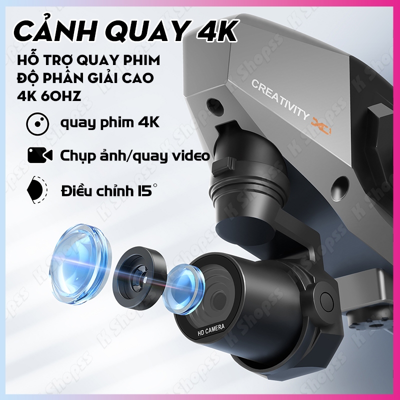 Flycam XD1 pro 4K HD quay phim chất lượng cao khoảng cách bay 2km quay phim không rung tín hiệu truyền 5G WIFI | BigBuy360 - bigbuy360.vn
