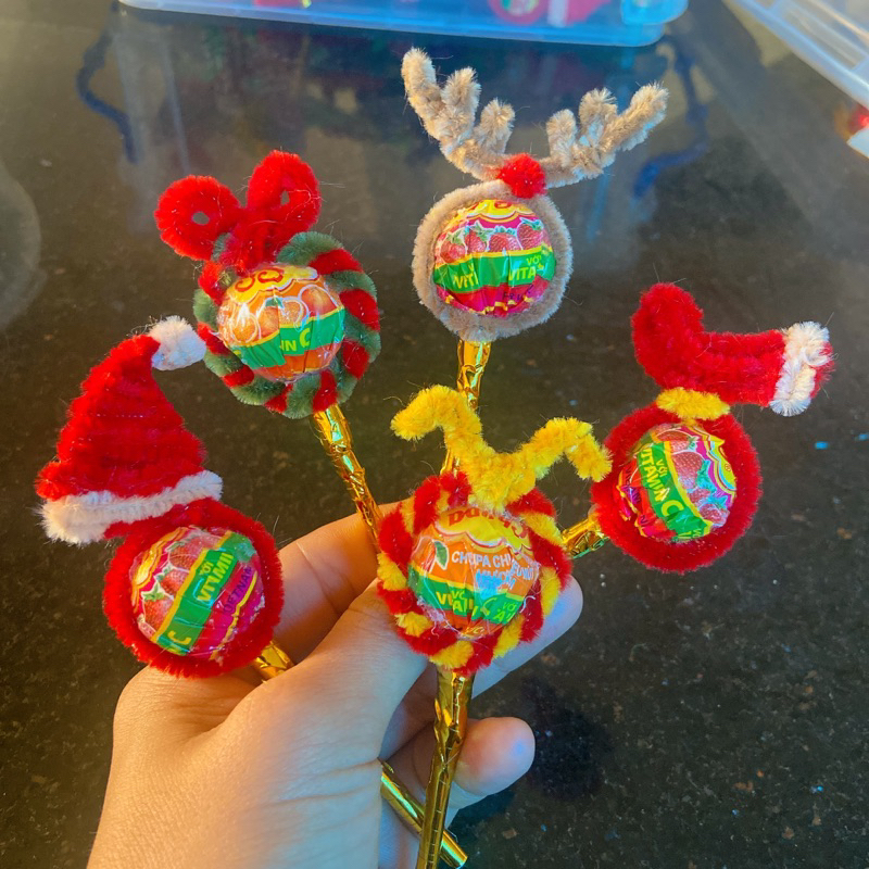 combo 50c hoa kẹo mút kẽm nhung noel