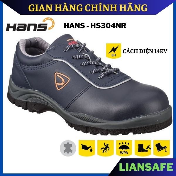 Giày bảo hộ cách điện Hans HS304NR - Giày bảo hộ lao động nam Hàn Quốc da mũi thép chống đinh công trình thợ điện