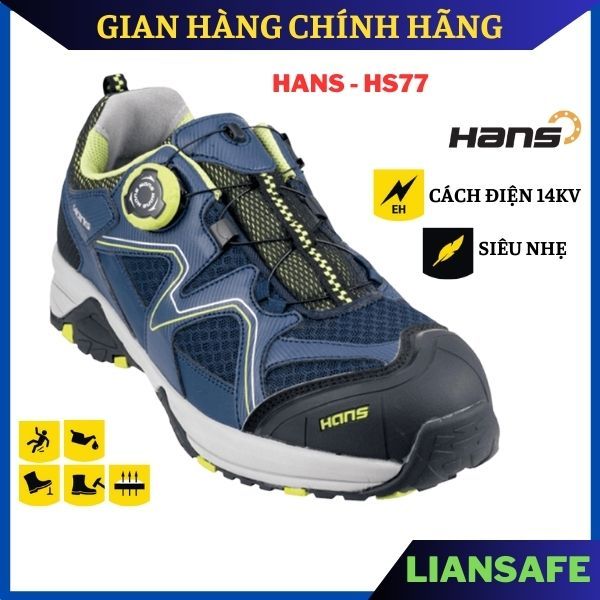 Giày bảo hộ lao động nam cao cấp Hàn Quốc Hans HS77 cách điện - siêu nhẹ - Giày chống đinh nam - thời trang thể thao