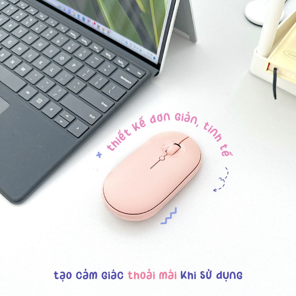 [Wireless Mouse] Chuột Máy Tính Không Dây Bluetooth Kết Nối Kép Nhiều Màu