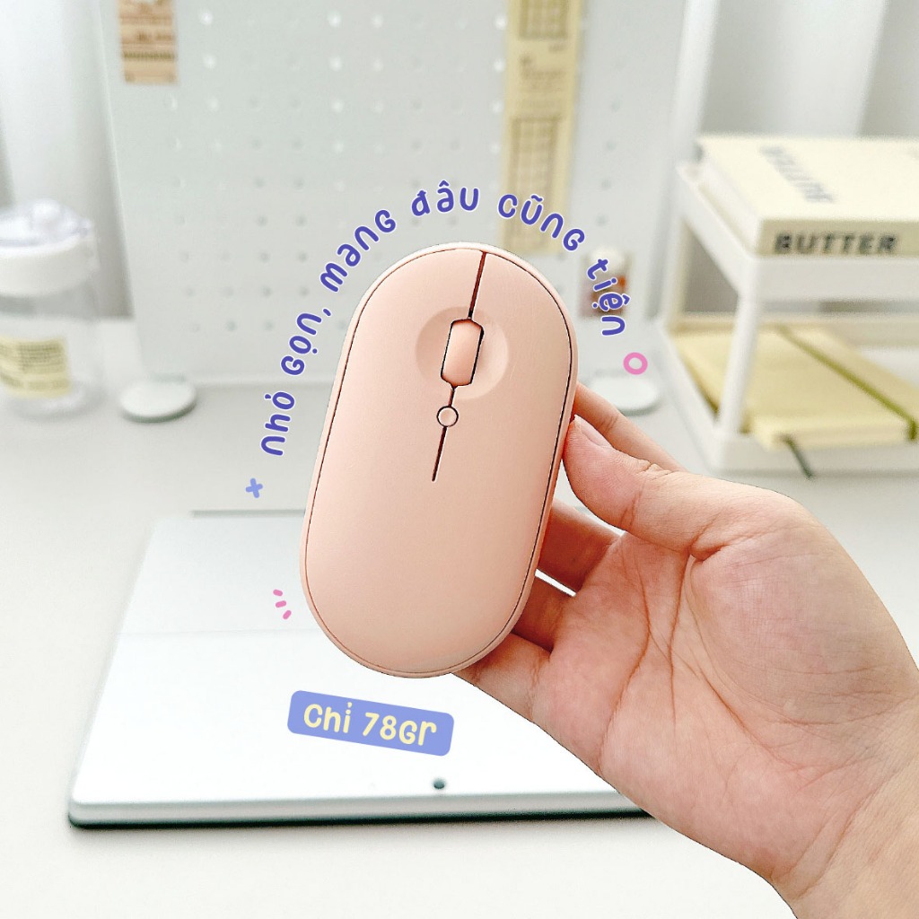 [Wireless Mouse] Chuột Máy Tính Không Dây Bluetooth Kết Nối Kép Nhiều Màu