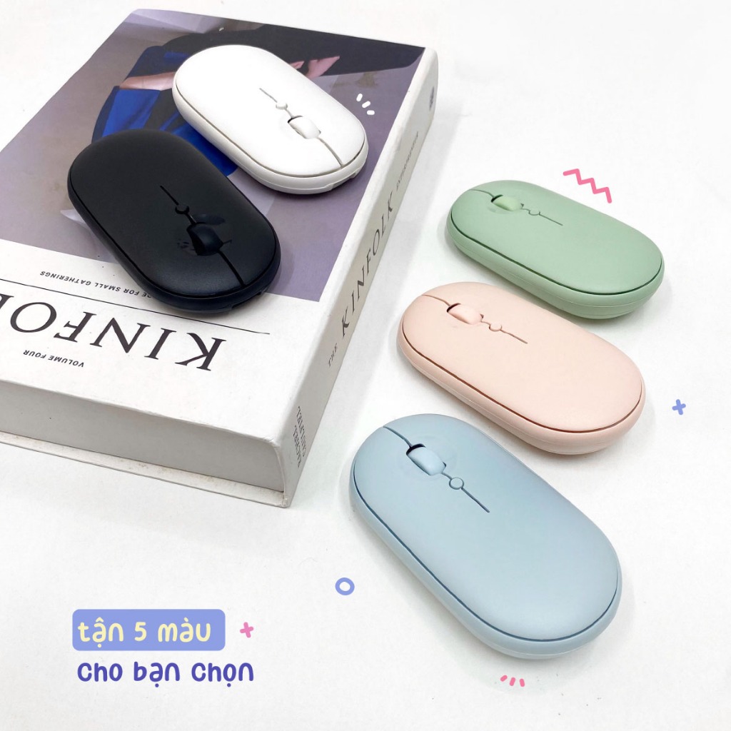 [Wireless Mouse] Chuột Máy Tính Không Dây Bluetooth Kết Nối Kép Nhiều Màu