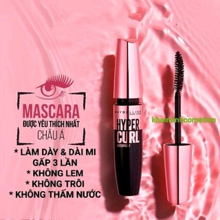 Mascara maybelline Hyper Curl dayf & dài mi không lem ko trôi