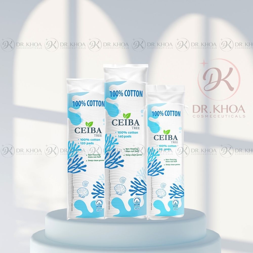 (234 miếng) Bông tẩy trang Ceiba 100% Cotton Tự phân hủy | Dr Khoa Official