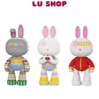 Mô hình đồ chơi lắp ráp THỎ MOMO size lớn 55cm đồ chơi thông minh 3D-Lushop