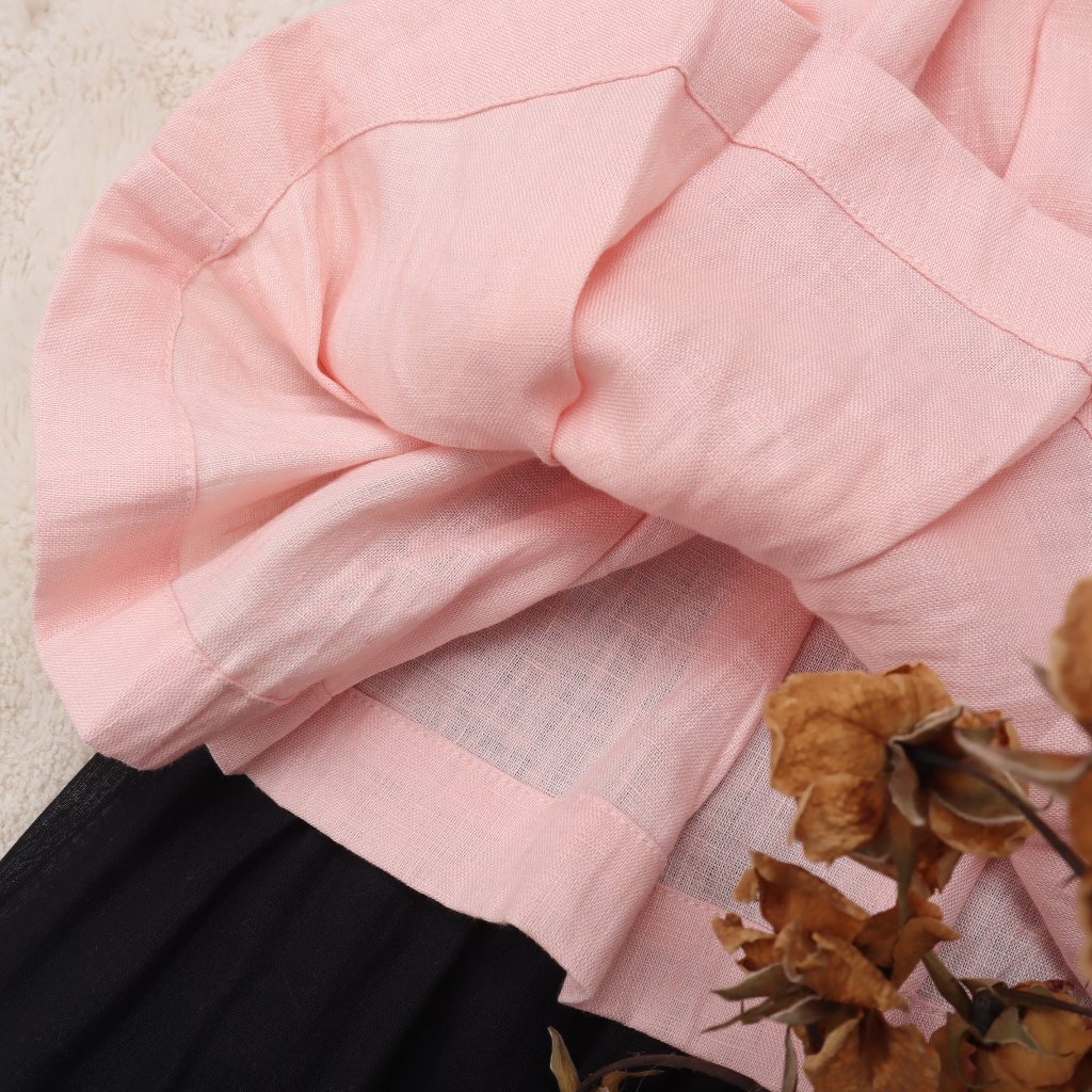 Áo linen tưng xếp ly cầu kì cho mùa thu đông.