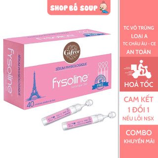 Nước muối sinh lí cho trẻ sơ sinh, nước muối sinh lý Physiodose, Fysoline, Gifere cho bé Shop Bố Soup