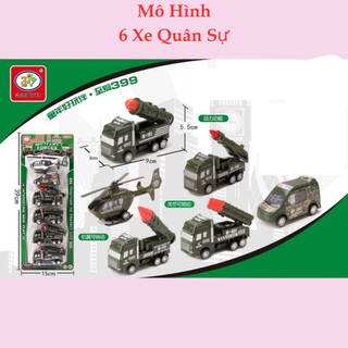 Đồ Chơi Xe Quân Sự Chạy Đà Cót, Gồm 6 Xe Mini Khác Nhau, Màu Xanh Lục Đặc Trưng Siêu Đẹp Mắt