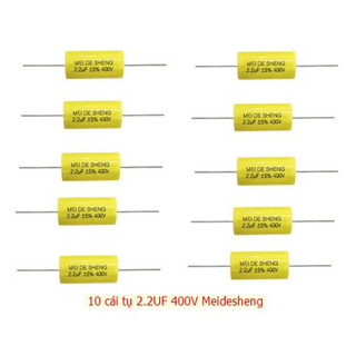 10 cái tụ loa vàng 2.2uf 400v , tụ phân tần, tụ cản bass trung treble, tụ loa không phân cực