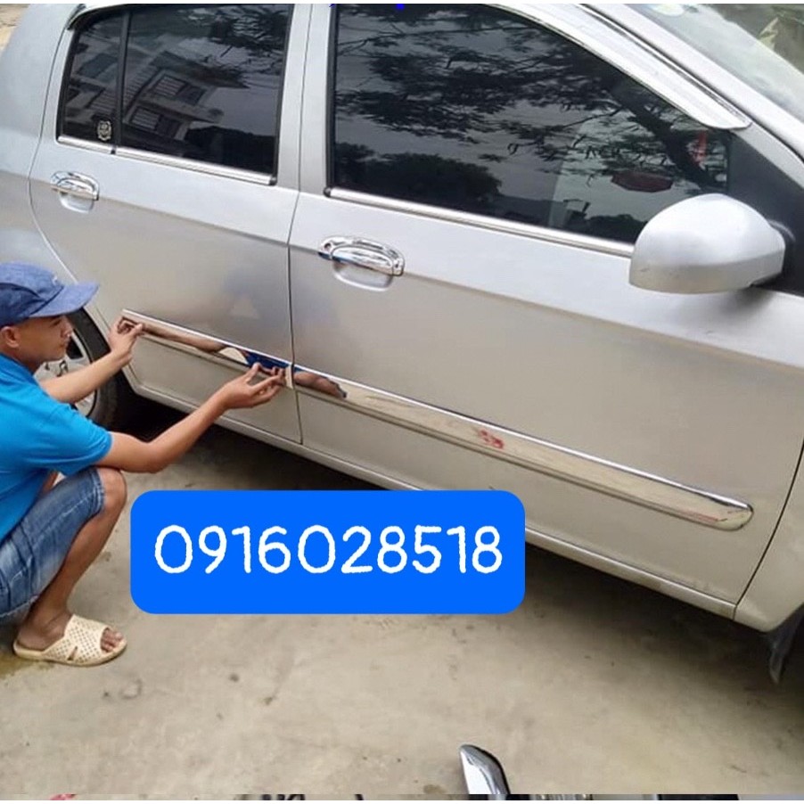 Nẹp sườn xe Getz INOX xịn - Bộ 4 Nep suon o to ốp cánh cửa