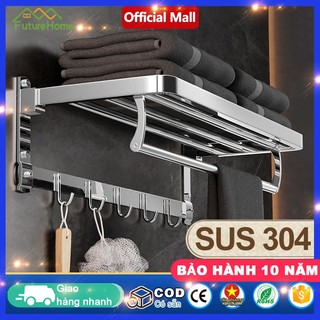 FHM Kệ vắt khăn phòng tắm Gấp Đứng Inox SUS 304 Loại Với 5 móc rắn và thanh khăn gấp tự do Giới thiệu lắp đặt ốc vít