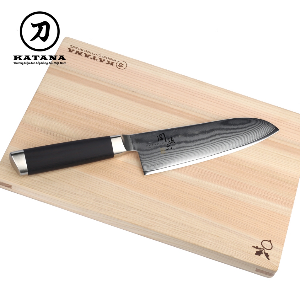 Dao bếp Nhật cao cấp KAI Seki Magoroku Damascus 33 lớp VG-10 Santoku - Dao thái đa năng AE-5200