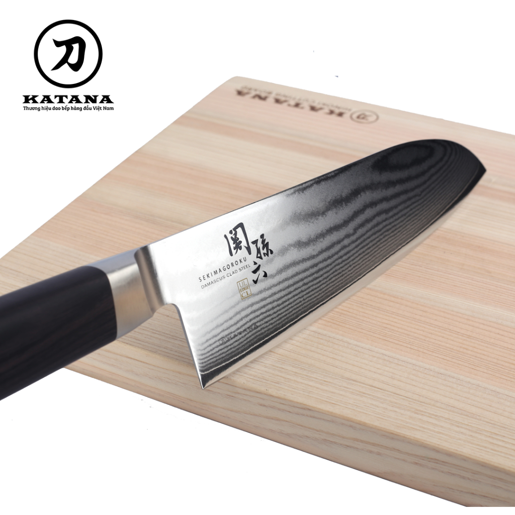 Dao bếp Nhật cao cấp KAI Seki Magoroku Damascus 33 lớp VG-10 Santoku - Dao thái đa năng AE-5200