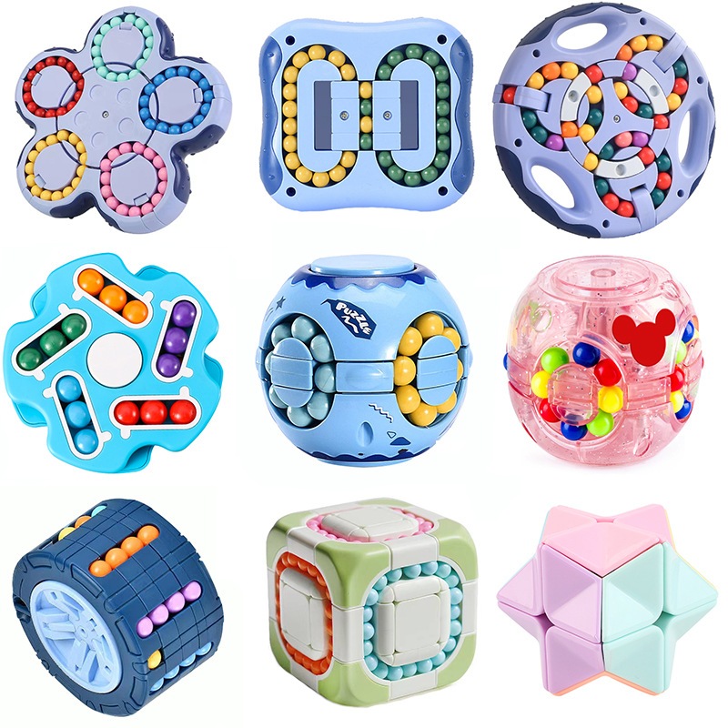 Đồ chơi Rubik hạt đậu thần kì, con quay ma thuật, giải đố Spiner xoay, hạt đậu bánh xe Magic Bean đẹp xoay tròn