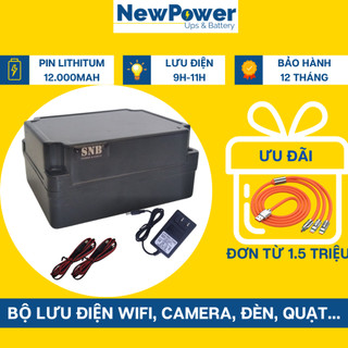 Bộ lưu điện gia đình 12.000mAh, UPS 12V dùng cho wifi,camera..mới 100%,bảo hành 12 tháng (SNB1240)