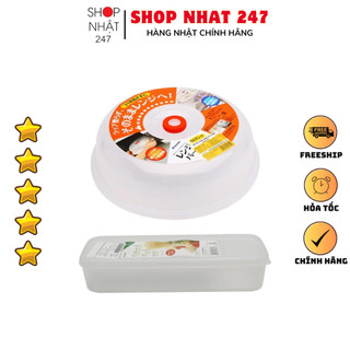 [Hỏa Tốc HN] Combo Nắp đậy dùng cho lò vi sóng + Hộp đựng đũa muỗng có nắp dẻo cao cấp nội địa Nhật Bản
