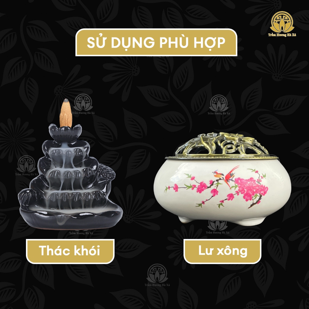 Bộ 2 hộp nhang nụ sen Trầm Hương Hà Xá xông nhà 100g x 2 tẩy uế đồ thờ cúng