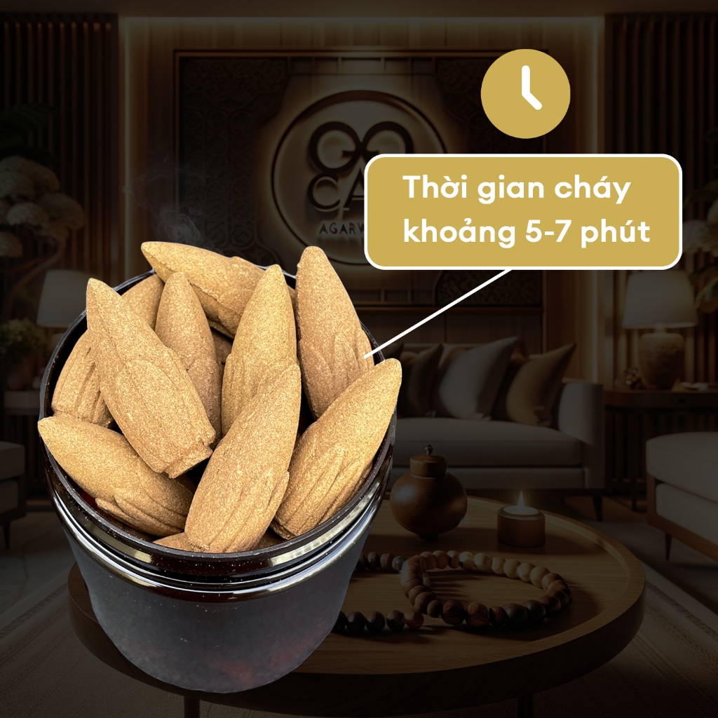 Bộ 2 hộp nhang nụ sen Trầm Hương Hà Xá xông nhà 100g x 2 tẩy uế đồ thờ cúng