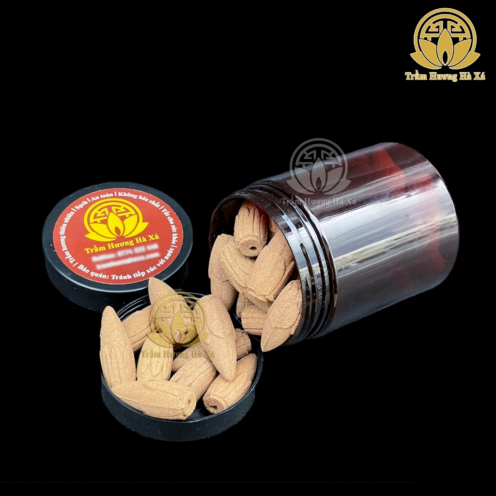 Bộ 2 hộp nhang nụ sen Trầm Hương Hà Xá xông nhà 100g x 2 tẩy uế đồ thờ cúng