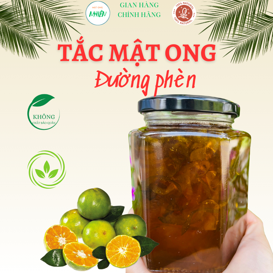 Tắc mật ong đường phèn (Video) - Hũ 500ml - Mật ong NHIÊN