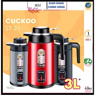 Ấm siêu tốc 2 lớp cuckoo 3l st21 kiêm bình giữ nhiệt, sôi nhanh, tiện ích 2 trong 1 bảo hành 6 tháng