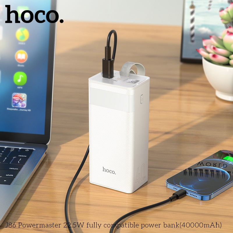 Sạc dự phòng không dây chính hãng Hoco J86 dung lượng 40000mAh dòng 2023 hỗ trợ sạc nhanh chống cháy nổ tích hợp đèn led