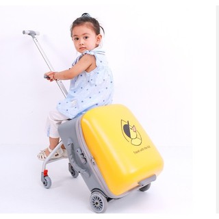 Vali Cho Bé Có Ghế Ngồi Qbox, vali xe đẩy cho bé có khóa Hải Quan, Valy kéo du lịch kèm ghế ngồi an toàn, giúp mẹ đỡ mỏi