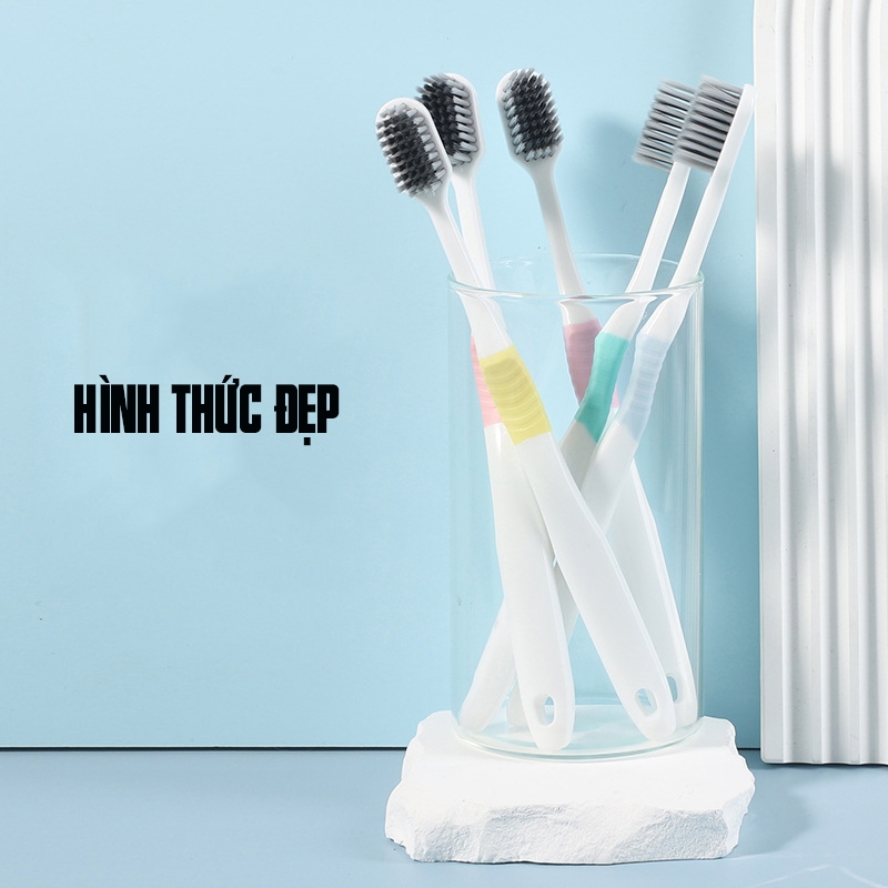 Bàn chải đánh răng Bamboo Big Size Sợi tre than hoạt tính Minh House, lông mềm, đầu to