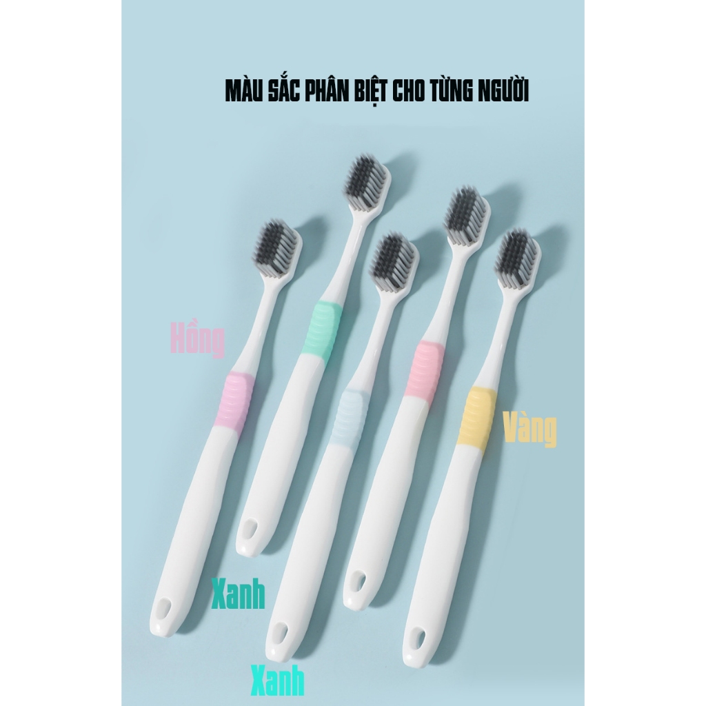 Bàn chải đánh răng Bamboo Big Size Sợi tre than hoạt tính Minh House, lông mềm, đầu to