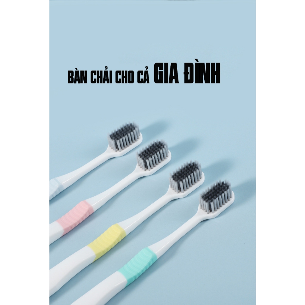 Bàn chải đánh răng Bamboo Big Size Sợi tre than hoạt tính Minh House, lông mềm, đầu to