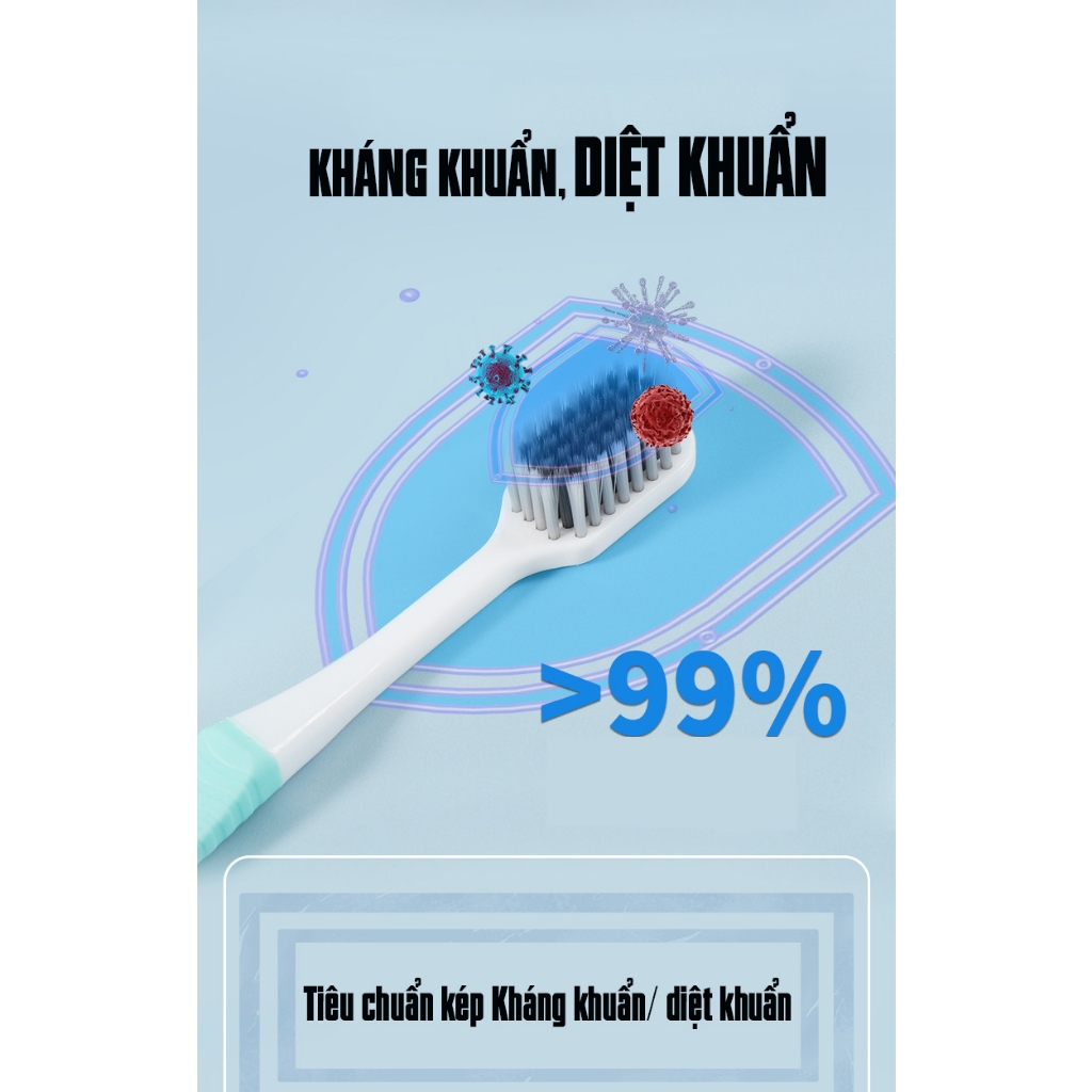 Bàn chải đánh răng Bamboo Big Size Sợi tre than hoạt tính Minh House, lông mềm, đầu to