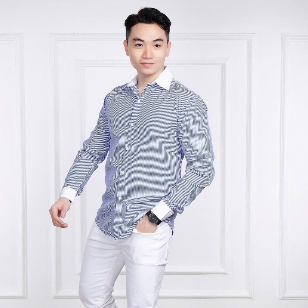 Áo Sơ Mi Nam Màu Xanh Đen DTXM1990 Mặc Công Sở Đi Chơi Đều Đẹp