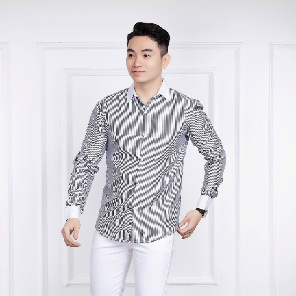 Áo Sơ Mi Nam Màu Xanh Đen DTXM1990 Mặc Công Sở Đi Chơi Đều Đẹp