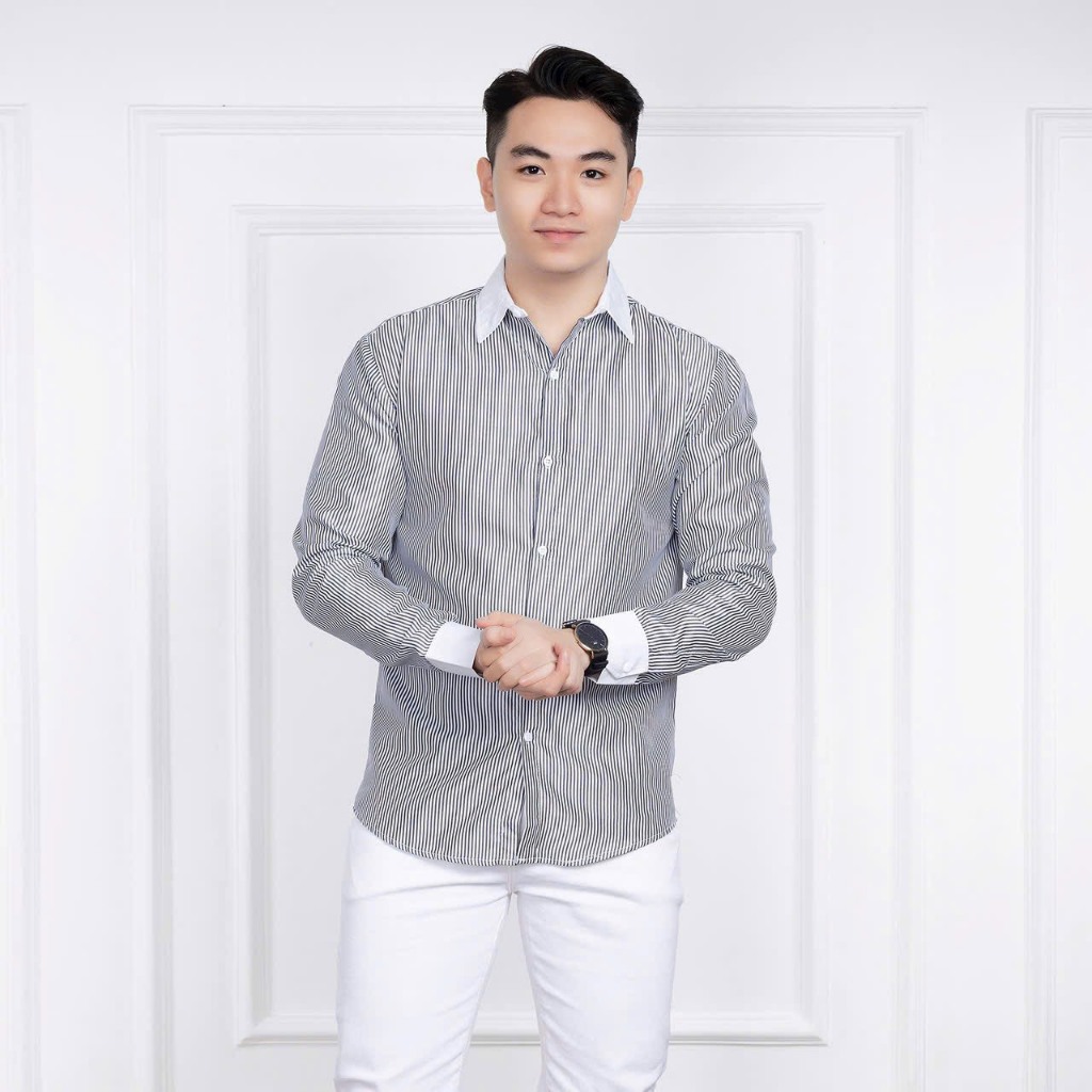 Áo Sơ Mi Nam Màu Xanh Đen DTXM1990 Mặc Công Sở Đi Chơi Đều Đẹp