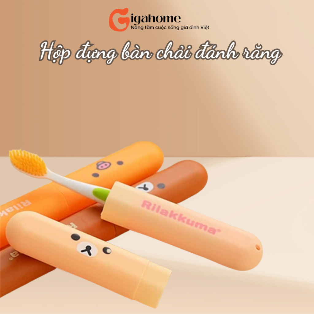 Hộp Đựng Bàn Chải Đánh Răng Du Lịch GIGAHOME Hình Gấu Đáng Yêu 8534